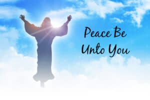 Silhouette illustration of the ascension of Jesus Christ